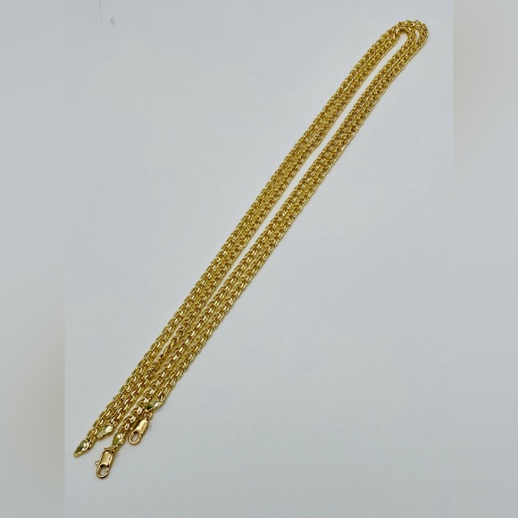 BISMARK Yellow Gold plated 14k Chain Necklaces 24” With crystal cross - Picture 7 of 17